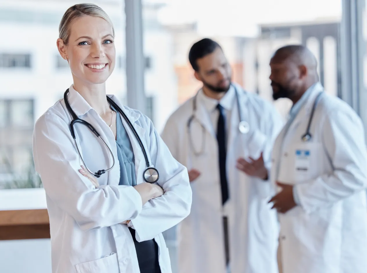 healthcare happy and portrait of a doctor with ar utc